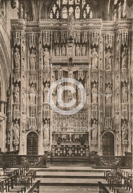 The reredos, Winchester Cathedral, Hampshire, early 20th century(?). Artist: Unknown.