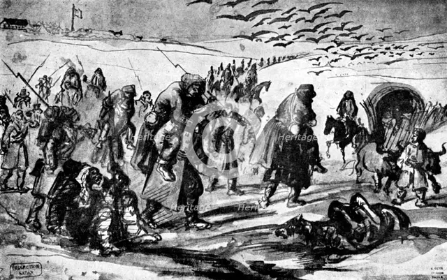 'The Retreat', Crimean War, 19th century, (1930).Artist: Constantin Guys