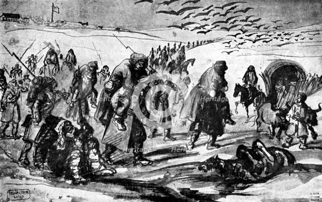 'The Retreat', Crimean War, 19th century, (1930).Artist: Constantin Guys