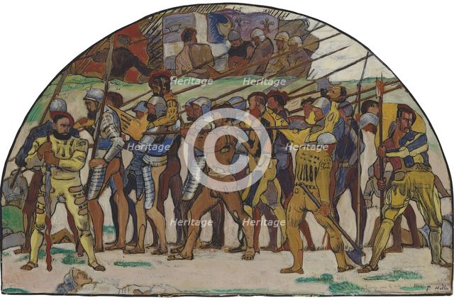 The Retreat from Marignano (Variant), ca 1897. Artist: Hodler, Ferdinand (1853-1918)