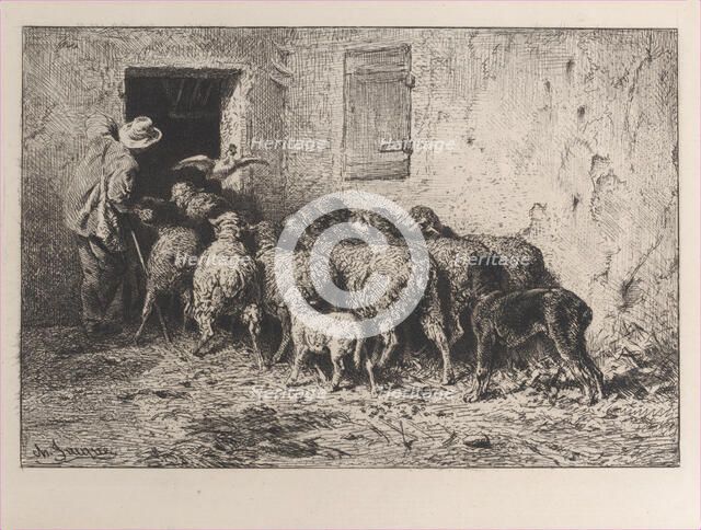 The Return, 1864. Creator: Charles Emile Jacque.