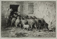 The Return, 1864. Creator: Charles-Émile Jacque (French, 1813-1894)