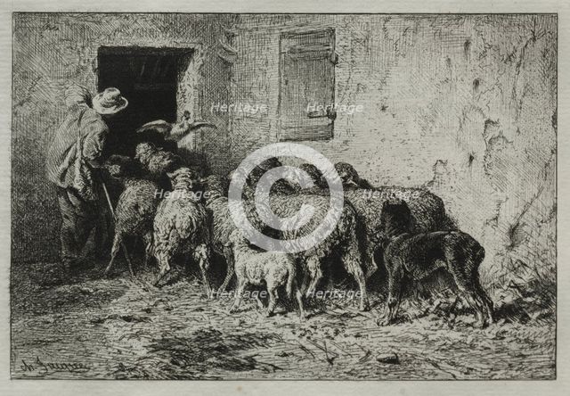 The Return, 1864. Creator: Charles-Émile Jacque (French, 1813-1894).