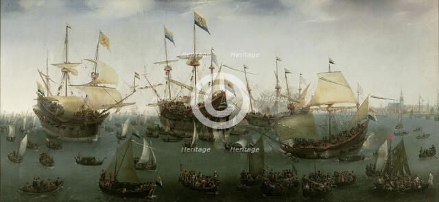 The Return to Amsterdam of the Second Expedition to the East Indies, 19 July 1599. Artist: Vroom, Hendrick Cornelisz. (1562/3-1640)
