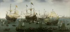 The Return to Amsterdam of the Second Expedition to the East Indies, 19 July 1599. Artist: Vroom, Hendrick Cornelisz. (1562/3-1640)