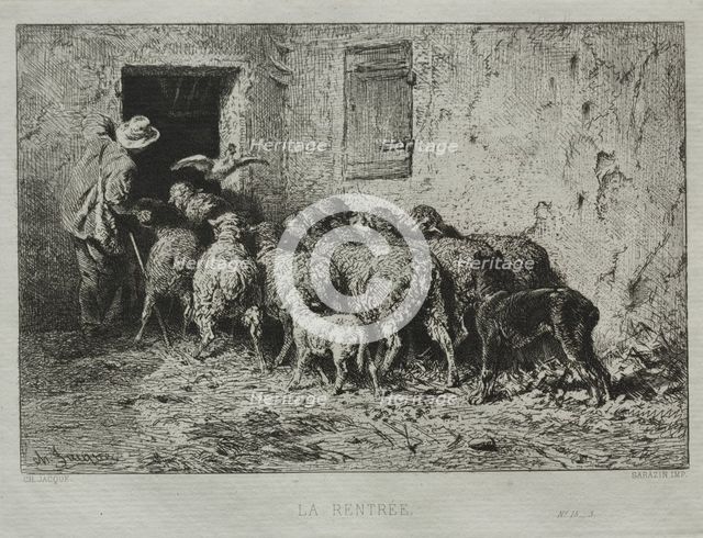 The Return. Creator: Charles-Émile Jacque (French, 1813-1894).