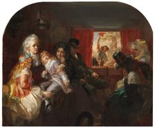 The return from flight: Louis XVI, Marie Antoinette, the Dauphin, Dauphiness, and Princess..., 1872. Creator: Ward, Edward Matthew (1816-1879)