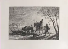 The Return from the Fields, 1865. Creator: Charles Emile Jacque