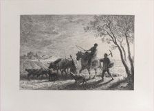 The Return from the Fields, 1865. Creator: Charles Emile Jacque