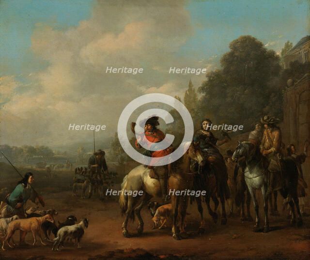 The Return from the Hunt, 1650-1674. Creator: Johannes Lingelbach.