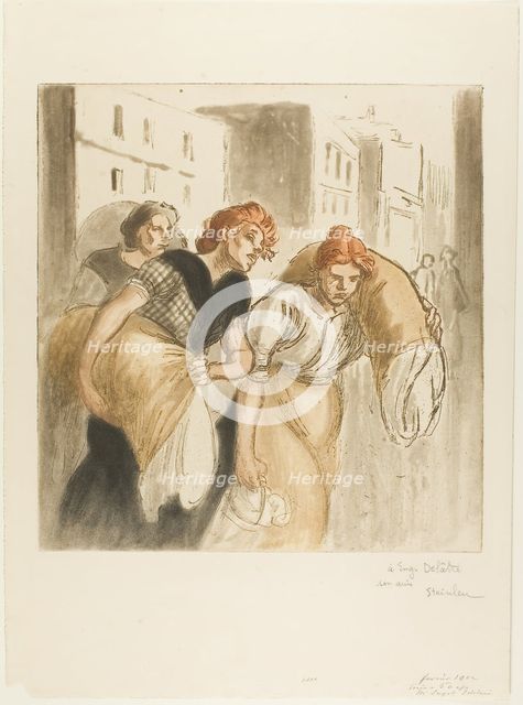 The Return from the Laundry, 4415. Creator: Theophile Alexandre Steinlen.