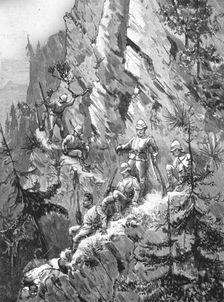 'The Return of the Chin Lushai Expeditionary Force - An awkward corner on a slippery day 1890. Creator: Unknown