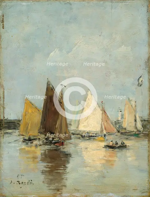 'The return of the boats', 1897. Creator: Eugene Louis Boudin.