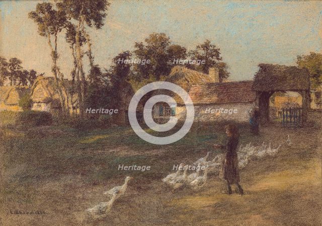 The Return of the Geese, 19th or early 20th century. Creator: Leon-Augustin Lhermitte.