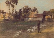 The Return of the Geese, 19th or early 20th century. Creator: Leon-Augustin Lhermitte