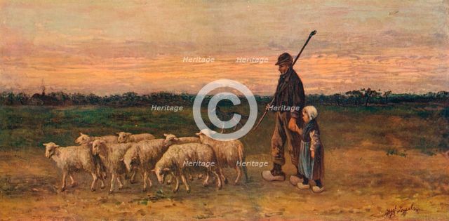 'The Return of the Flock', c1899. Artist: Jozef Israels.