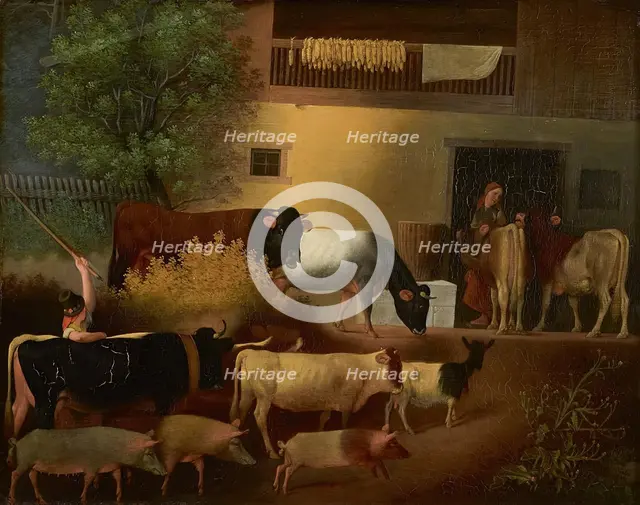 The return of the herd, 1844. Creator: Michael Neder.