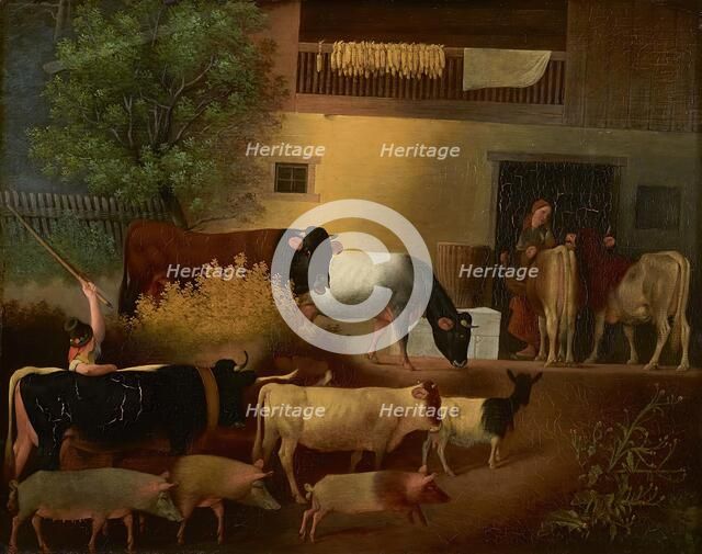 The return of the herd, 1844. Creator: Michael Neder.