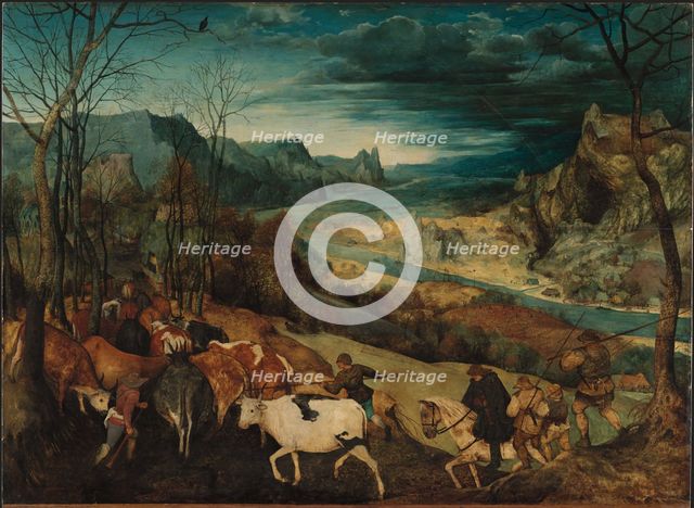 The Return of the Herd (Autumn), 1565. Creator: Bruegel (Brueghel); Pieter; the Elder (ca 1525-1569).
