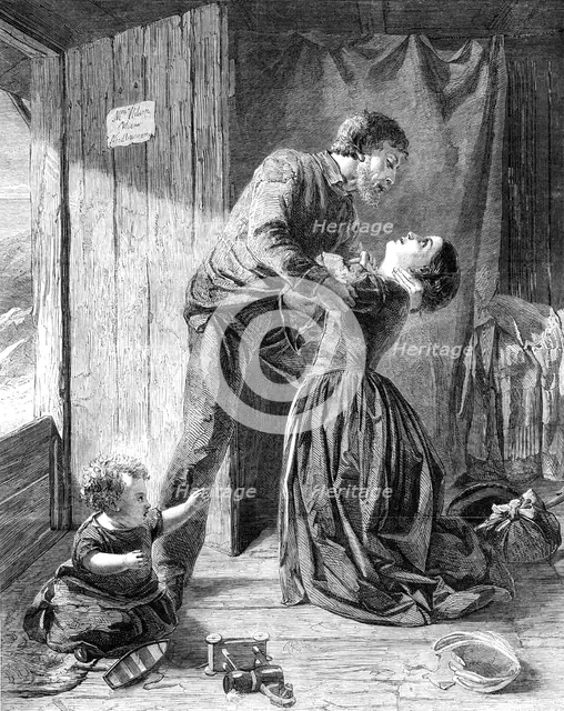 "The Return of the Lost Sailor", by T. Roberts, in the Exhibition of the Society of..., 1862. Creator: W Thomas.