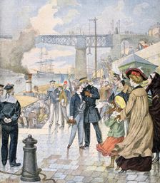 The return of the ship Borda and embarkation of the ship Fistots Brest, France, 1902