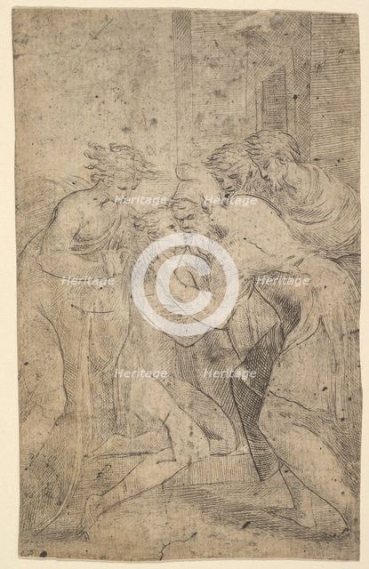 The return of the prodigal son who falls at his father's feet, ca. 1536-40. Creator: Andrea Schiavone.