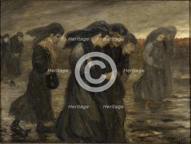 The return of the workers (La rentrée des ouvrières), 1903. Creator: Steinlen, Théophile Alexandre (1859-1923).