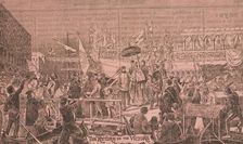 The Return of the Victors - the Doge disembarking from his barge, c1891. Creator: Unknown