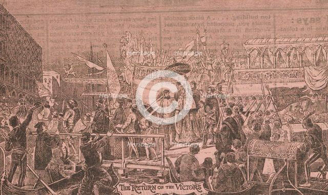 'The Return of the Victors' - the Doge disembarking from his barge, c1891. Creator: Unknown.