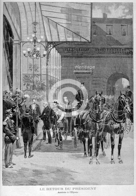 The return of Felix Faure, President of France, to Paris, after his visit to Russia, 1897. Creator: F Meaulle.