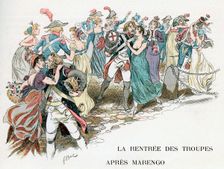 The return of French troops from Marengo, 1800 c1870-1950. Artist: Ferdinand Sigismund Bac