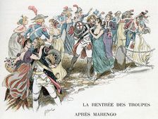 The return of French troops from Marengo, 1800 c1870-1950. Artist: Ferdinand Sigismund Bac