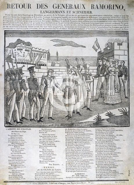 'The Return of General Ramorino', 1831. Artist: Unknown