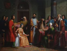 The Return of Marco Polo, after 1848. Creator: Gavagnin; Leonardo (1809-1887)