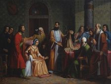 The Return of Marco Polo, after 1848. Creator: Gavagnin; Leonardo (1809-1887)