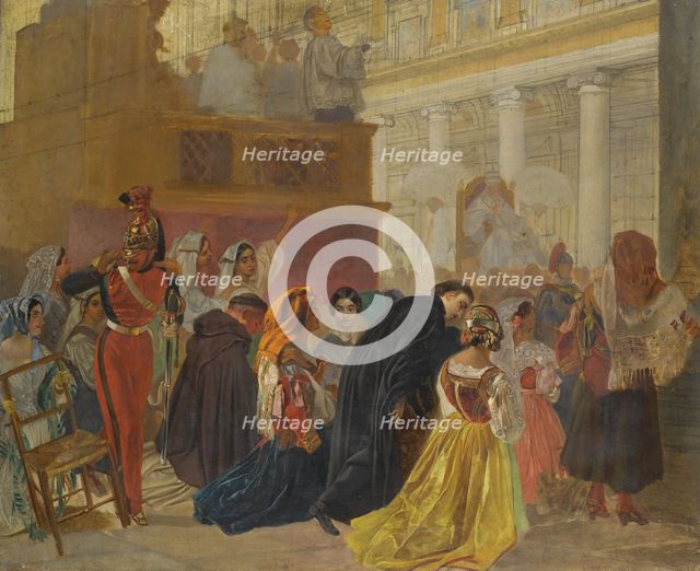 The return of Pope Pius IX to Rome, 1849. Artist: Briullov, Karl Pavlovich (1799-1852)