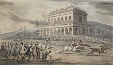 The Rev. Dr. Syntax Loses his Money on the Raceground at York. Creator: Thomas Rowlandson (British, 1756-1827)