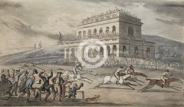 The Rev. Dr. Syntax Loses his Money on the Raceground at York. Creator: Thomas Rowlandson (British, 1756-1827).