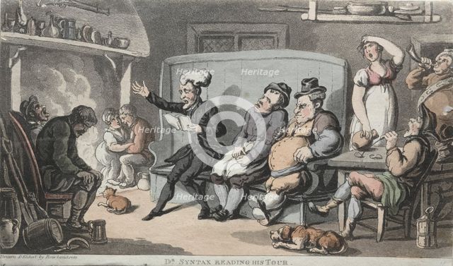 The Rev. Dr. Syntax Reading his Tour. Creator: Thomas Rowlandson (British, 1756-1827).