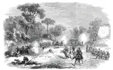 The Revolution in Naples - before Capua, Sept. 19 - severe fire on the national troops..., 1860. Creator: Unknown
