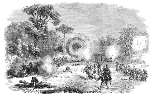 The Revolution in Naples - before Capua, Sept. 19 - severe fire on the national troops..., 1860. Creator: Unknown.