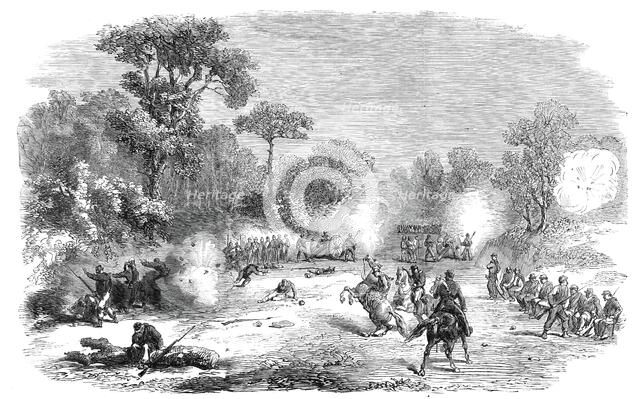 The Revolution in Naples - before Capua, Sept. 19 - severe fire on the national troops..., 1860. Creator: Unknown.