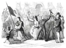 The Revolution in Naples - street scene in Naples the day after the arrival of Garibaldi..., 1860. Creator: W Thomas