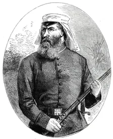 The Revolution in Sicily - Colonel Peard, "Garibaldi's Englishman" - from a sketch by T. Nast, 1860. Creator: Unknown