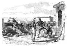 The Revolution in Sicily - discovery of a train leading to the powder magazine at the fort..., 1860. Creator: F. J. S.