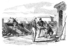 The Revolution in Sicily - discovery of a train leading to the powder magazine at the fort..., 1860. Creator: F. J. S.