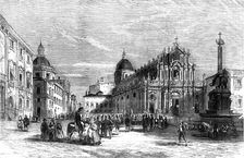 The Revolution in Sicily - the Cathedral and Square of the Elephant, Catania, 1860. Creator: Unknown