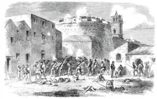 The Revolution in Sicily - the English Battalion at the foot of the round tower of the..., 1860. Creator: Unknown