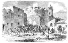 The Revolution in Sicily - the English Battalion at the foot of the round tower of the..., 1860. Creator: Unknown
