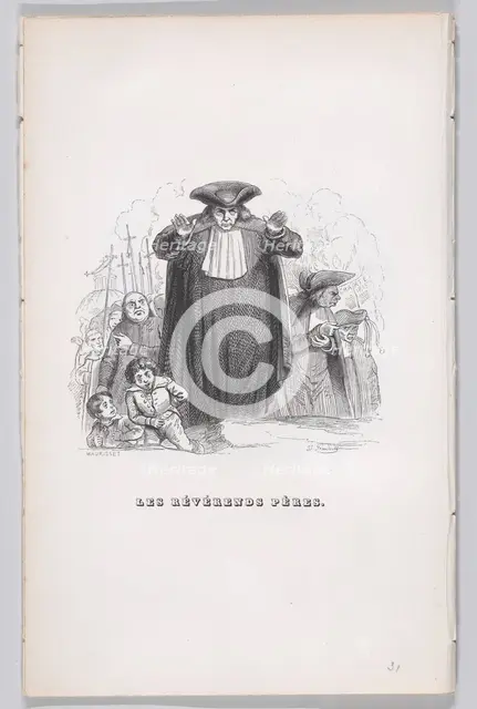 The Reverend Fathers from The Complete Works of Béranger, 1836. Creator: Theodore Maurisset.